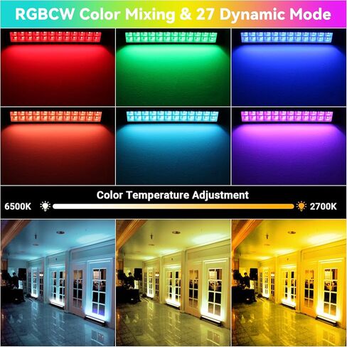 شريط إضاءة LED للغسيل في المسرح 2 حزمة: مصابيح غسيل RGBCW 16 بوصة 48 وات - التطبيق والتحكم عن بعد - مقاومة للماء IP66 - التوقيت ومزامنة الموسيقى - إضاءة للأحداث الخارجية والداخلية وحفلات غسيل الحائط والمناظر الطبيعية للحديقة in Kuwait