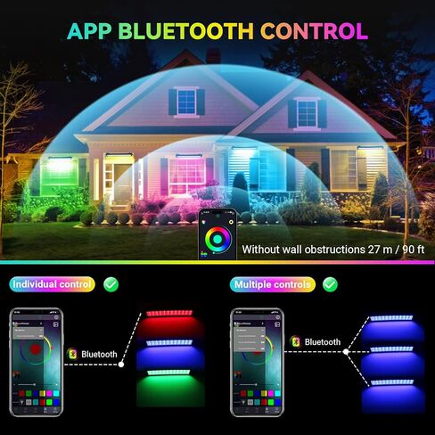 شريط إضاءة LED للغسيل في المسرح 2 حزمة: مصابيح غسيل RGBCW 16 بوصة 48 وات - التطبيق والتحكم عن بعد - مقاومة للماء IP66 - التوقيت ومزامنة الموسيقى - إضاءة للأحداث الخارجية والداخلية وحفلات غسيل الحائط والمناظر الطبيعية للحديقة in Kuwait