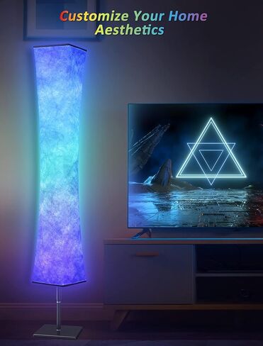 مصباح أرضية Torchlet ، مصباح أرضي RGB مع 16 مليون ألوان DIY وأوضاع المشهد ، مزامنة الموسيقى وظل النسيج الأبيض ، مصباح الأرضية الذكية مع التحكم/عن بعد ، مصباح يقف للمعيشة/غرفة نوم in Saudi Arabia