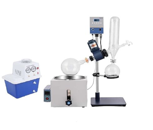 110V Laboratory Rotary Evaporator 2L with Water Circulating Lab Vacuum Pump ;Vacuum Distillation System wtih120mm Lift for Essential Oils & Lab,Precise Temperature Control in Kuwait