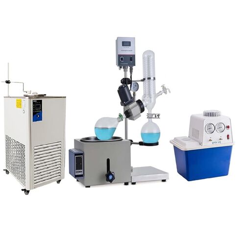 110V 2L Rotary Evaporator with 15L Lab Water Circulating Vacuum Pump and lab Chiller,Rotary Evaporator Cold Trap Condenser Kit 110V;lab Vacuum Pump;Digital Screen 0-120rpm in Kuwait