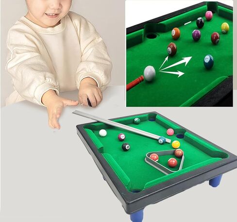 Kids Tabletop Billiards Game Set - Compact Pool Table for Parent Child Play Indoor Parties and Travel in Saudi Arabia