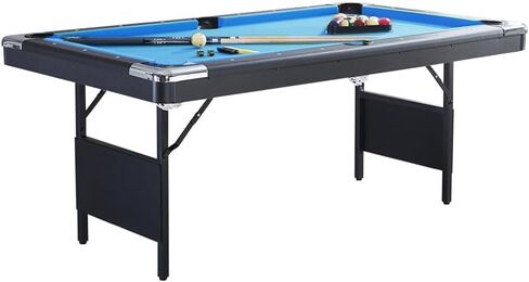 S.Q.F 7 ft Pool Table,Home & Professional Use Portable Foldable Heavy-Duty Wooden Frame Pool Table, Billiards Table, Includes 2 Cues,Full Set of Balls, Triangle Rack Chalk in Saudi Arabia
