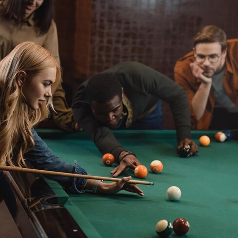 Billiard Pool Balls with Triangle Ball Rack, Cue Chalks, Table Spot Stickers & Tip Replacements - Pool Table Accessories in Kuwait