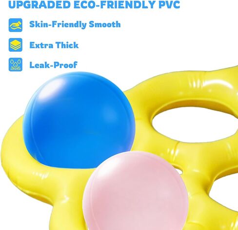 مجموعة ألعاب ألعاب البلياردو تيك تاك تو وألعاب حمام السباحة - ألعاب ساحة خارجية قابلة للنفخ للأطفال والبالغين والعائلة، مع 10 كرات للبالغين والمراهقين والأطفال من 2 إلى 10 لاعبين in Kuwait