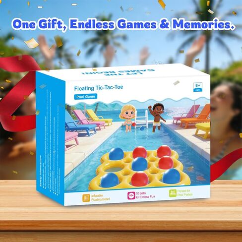 مجموعة ألعاب ألعاب البلياردو تيك تاك تو وألعاب حمام السباحة - ألعاب ساحة خارجية قابلة للنفخ للأطفال والبالغين والعائلة، مع 10 كرات للبالغين والمراهقين والأطفال من 2 إلى 10 لاعبين in Kuwait