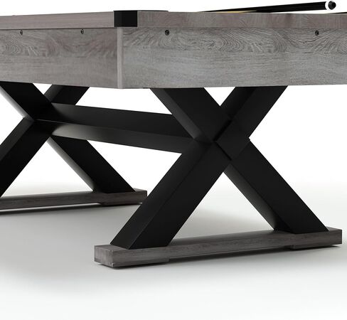 طاولة بلياردو KEIKI بطول 7 أقدام مع كرات بلياردو، وإشارات، وطباشير حمام السباحة، وفرشاة تنظيف، وأرجل على شكل حرف X، وقماش أسود، ورمادي ريفي in Kuwait