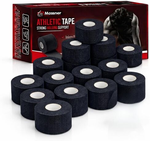Athletic Tape White 1.5" x 45ft Per Roll (360ft Total) Pack of 8 – Strong Sports Tape for Wrists, Ankles & Hands – Latex-Free Gym Tape for Training, Football, Running & Weightlifting Recovery in Saudi Arabia