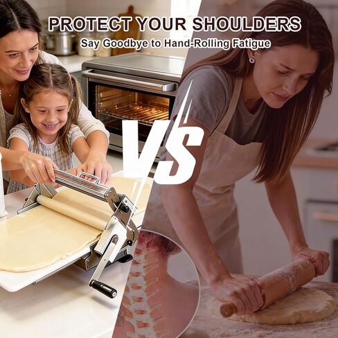 Dough Sheeter Machine,Foldable Manual Dough Roller Machine with Adjustable Thickness 0-25mm,Stainless Steel Portable Pastry Roller for Commercial Home Bakery, Puff Pastry & Pizza Dough (40.5"x22.8") in Saudi Arabia