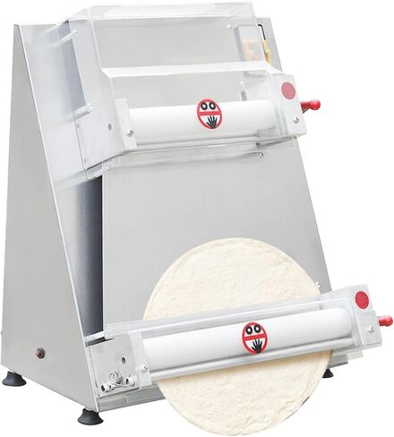 Commercial Pizza Dough Roller Sheeter 110V 370W 4-16inch Automatic Electric Pizza Dough Sheeter Machine Pastry Press, 0.7-5.4mm Adjustable Thickness for Bakeries, Pizza Shops, Restaurants in Saudi Arabia
