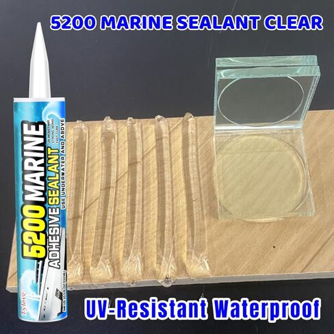 [شفاف كريستالي] 5200 مانع التسرب البحري الشفاف - لاصق مقاوم للماء مقاوم للأشعة فوق البنفسجية للقوارب والنوافذ والزجاج والتطبيقات البحرية صديق للبيئة، رائحة منخفضة (أنبوب 10.5 أونصة) in Kuwait