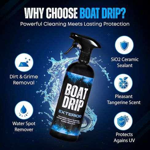 Exterior Cleaner, All Purpose Boat Cleaner with SiO₂ Ceramic Sealant, Tangerine Scent - Effective Water Spot & Boat Protectant, Yachts, Marrine Vessels & More in Saudi Arabia