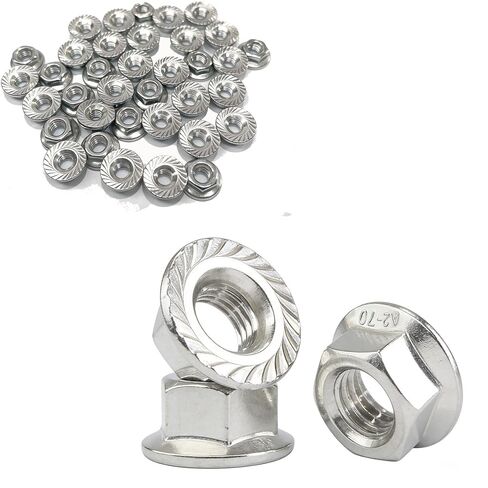 30 قطعة M8x1.25mm صواميل شفة مسننة DIN6923 صواميل قفل سداسي 304 من الفولاذ المقاوم للصدأ لمسة نهائية عادية خيط كامل لمشابك البناء الصناعية in Saudi Arabia