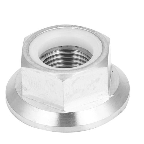 M14x1.25mm Flange Nuts, Titanium Alloy Hex Lock Nuts, Sliver Thread Hardware Nut, Sprocket Flange Lock Nut with Nylon Lining for Fastening Bicycle, Motorcycle, 1Pcs in Saudi Arabia