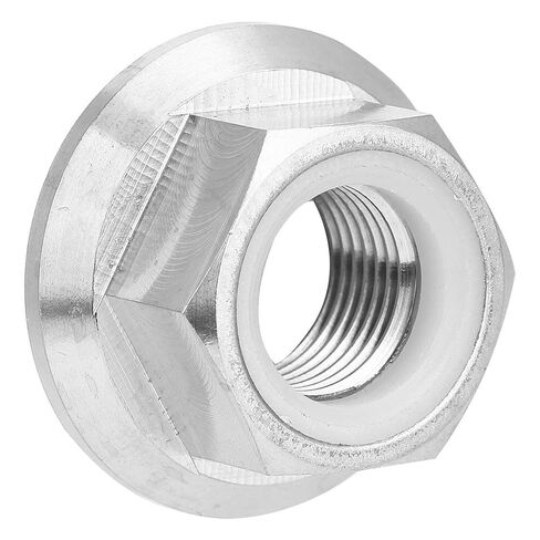 M14x1.25mm Flange Nuts, Titanium Alloy Hex Lock Nuts, Sliver Thread Hardware Nut, Sprocket Flange Lock Nut with Nylon Lining for Fastening Bicycle, Motorcycle, 1Pcs in Saudi Arabia