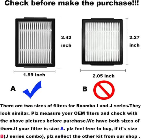 24PK Replacement Parts Kit Compatible with iRobot Roomba E & I & J Series i1 i3 i4 i5 i6 i7 i8 J7 J5 J6 J8 J9 Plus E5 E6 Vacuum,Including 2 Main Brushes & 10 Filters & 10 Side Brushes in Kuwait