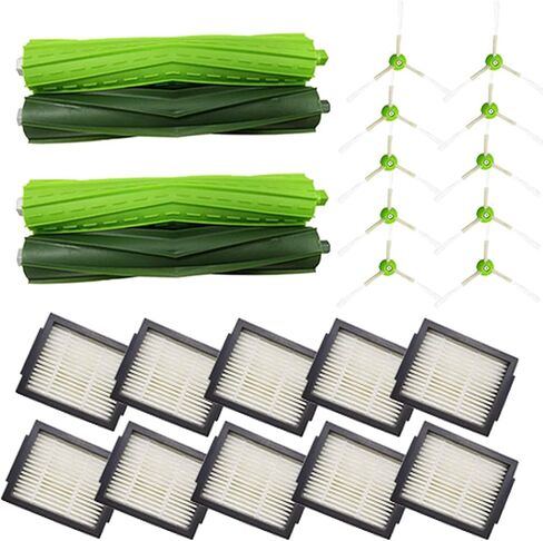 24PK Replacement Parts Kit Compatible with iRobot Roomba E & I & J Series i1 i3 i4 i5 i6 i7 i8 J7 J5 J6 J8 J9 Plus E5 E6 Vacuum,Including 2 Main Brushes & 10 Filters & 10 Side Brushes in Saudi Arabia
