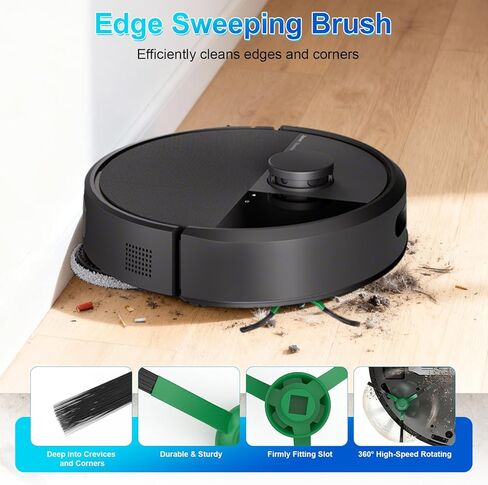 قطع غيار لمكنسة وممسحة iRobot Roomba Plus 405/505 Combo Robot، طقم إكسسوارات مكون من 25 قطعة: فرشتان رئيسيتان، 6 أكياس غبار، 4 مرشحات، 6 وسادات ممسحة، 6 فرش جانبية، 1 فرشاة تنظيف (25) in Saudi Arabia