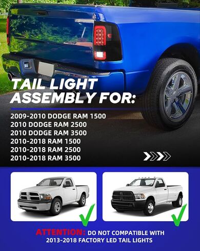 تم ترقية AutoOne لتجميع أضواء ذيل دودج رام ، مجموعة مصباح الذيل تناسب 2002-2006 Dodge RAM Pickup Back Factory OEM Side & Raptenger Side ، بدون لمبات in Saudi Arabia