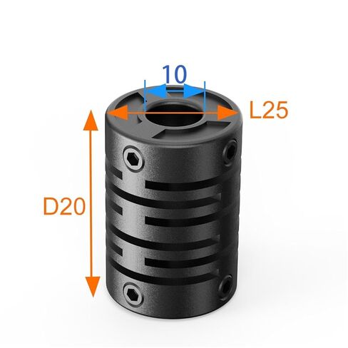 10 قطعة مقرنة بلاستيكية D20L25 كشتبان نوع مطاطا البلاستيك النايلون اقتران موتور الألياف سبائك الألومنيوم اقتران النايلون محددة PU in Kuwait