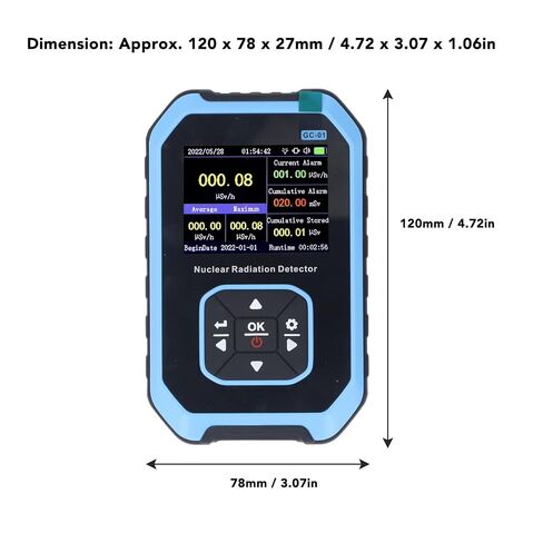 SUNGOOYUE Portable Portable Nuclear Radiation Detector, Fast Responding Rechargeable Dosimeter for Realtime Monitoring, Blue in Saudi Arabia