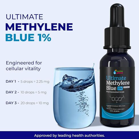 Methylene Blue Drops Pharmaceutical Grade 1.69oz– USP Grade 1% Solution with Balanced Electrolyte SolutionThird-Party Tested Dietary Health Supplement –No Formaldehyde High Cognitive Support in Saudi Arabia
