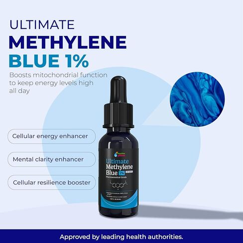 Methylene Blue Drops Pharmaceutical Grade 1.69oz– USP Grade 1% Solution with Balanced Electrolyte SolutionThird-Party Tested Dietary Health Supplement –No Formaldehyde High Cognitive Support in Saudi Arabia