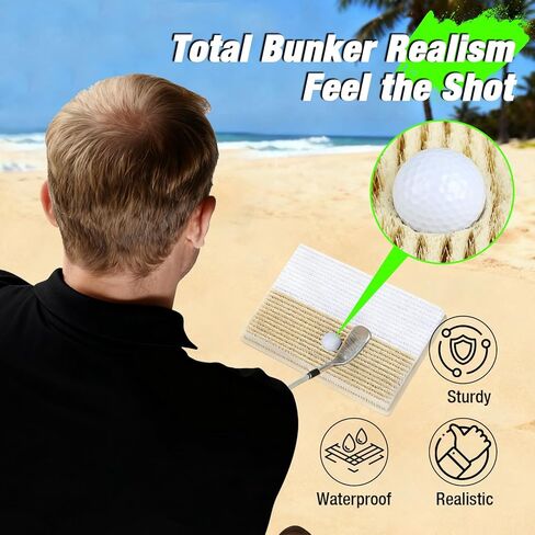 15.7" x 11.8" Golf Bunker Mat - Portable & Sturdy High-Performance Golf Practice Mat for Bunker Shots, Indoor & Outdoor Sand Chipping Mat- Perfect for Beginners, Pros, and Simulator Training in Kuwait