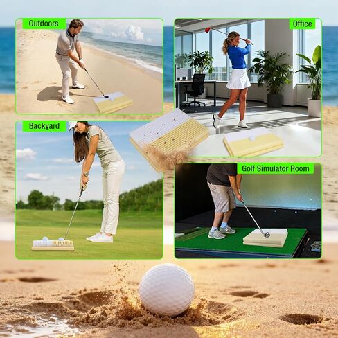15.7" x 11.8" Golf Bunker Mat - Portable & Sturdy High-Performance Golf Practice Mat for Bunker Shots, Indoor & Outdoor Sand Chipping Mat- Perfect for Beginners, Pros, and Simulator Training in Kuwait