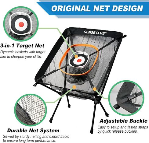 Foldable Chipping Net with Mat & Balls, Heavy-Duty Practice Golf Net Chipping Target, Backyard Golf Game & Gifts in Saudi Arabia