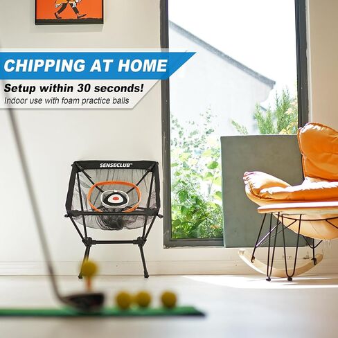 Foldable Chipping Net with Mat & Balls, Heavy-Duty Practice Golf Net Chipping Target, Backyard Golf Game & Gifts in Saudi Arabia