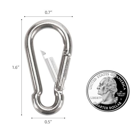 35 Pcs Small Carabiner Clip, 1.57 inch 304 Stainless Steel Carabiners Heavy Duty Spring Snap Hooks for Climbing Hiking Camping, Keychain in Kuwait