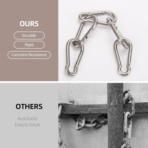 35 Pcs Small Carabiner Clip, 1.57 inch 304 Stainless Steel Carabiners Heavy Duty Spring Snap Hooks for Climbing Hiking Camping, Keychain in Kuwait