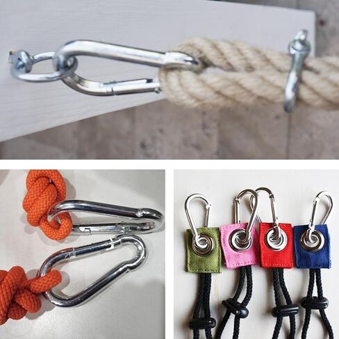 35 Pcs Small Carabiner Clip, 1.57 inch 304 Stainless Steel Carabiners Heavy Duty Spring Snap Hooks for Climbing Hiking Camping, Keychain in Kuwait