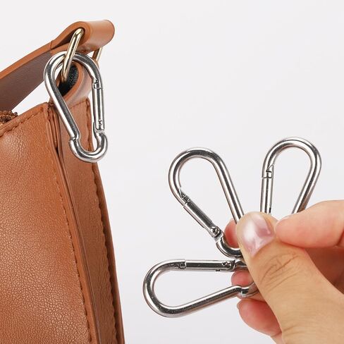 35 Pcs Small Carabiner Clip, 1.57 inch 304 Stainless Steel Carabiners Heavy Duty Spring Snap Hooks for Climbing Hiking Camping, Keychain in Kuwait