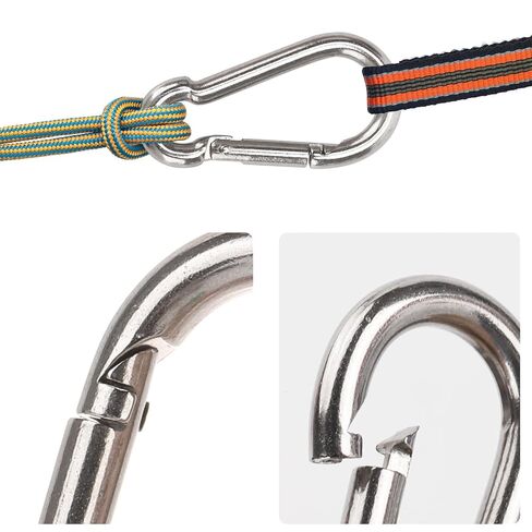 35 Pcs Small Carabiner Clip, 1.57 inch 304 Stainless Steel Carabiners Heavy Duty Spring Snap Hooks for Climbing Hiking Camping, Keychain in Kuwait