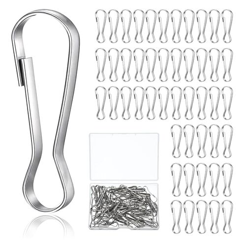 80 Pcs Metal Spring Hook, 304 Stainless Steel Snap Hooks Stainless Steel Spring Clip Lanyard Snap Hook Metal Hooks Ideal for Key Chain, ID Card, DIY, Plant Hanger etc.（32mm） in Saudi Arabia