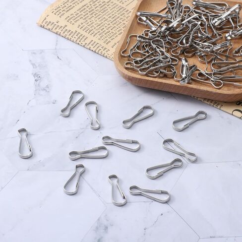 80 Pcs Metal Spring Hook, 304 Stainless Steel Snap Hooks Stainless Steel Spring Clip Lanyard Snap Hook Metal Hooks Ideal for Key Chain, ID Card, DIY, Plant Hanger etc.（32mm） in Saudi Arabia