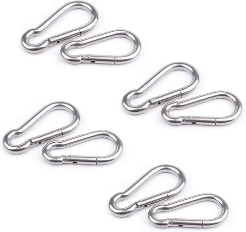 8 قطع 304 مشبك حلقة تسلق من الفولاذ المقاوم للصدأ، مشبك سلسلة مفاتيح بخطاف قفل صغير مقاس 2 بوصة بسعة 200 رطل، حلقة تسلق معدنية مقاومة للصدأ للاستخدام في الهواء الطلق، وصالة الألعاب الرياضية، والتخييم، والاستخدام اليومي in Kuwait
