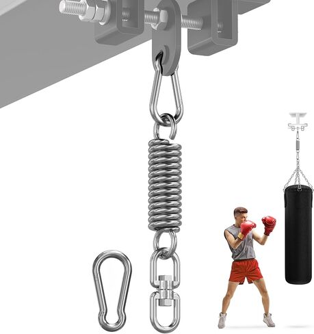 Yes4All Punching Bag Hanger, Heavy Bag Spring 555 LB Capacity, Stainless Steel Hanging Kit with Spring Hook & Carabiner, Indoor & Outdoor Mounting for Boxing Bags & Recreation in Saudi Arabia