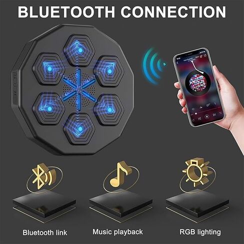 Smart Wall-Mounted Punching Bag - USB Rechargeable LED Reflex Boxing Trainer for Indoor Workouts, Fitness & Stress Relief in Kuwait