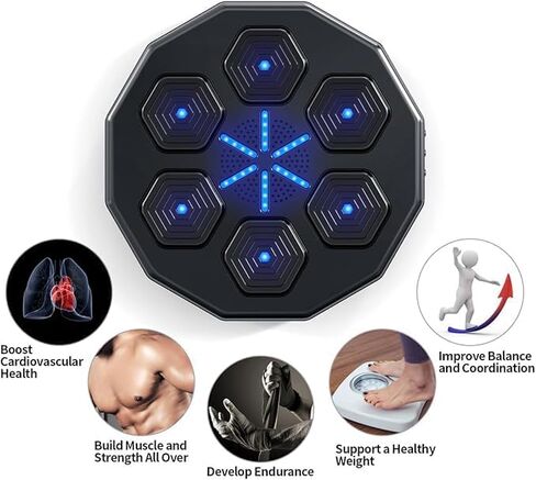 Smart Wall-Mounted Punching Bag - USB Rechargeable LED Reflex Boxing Trainer for Indoor Workouts, Fitness & Stress Relief in Kuwait