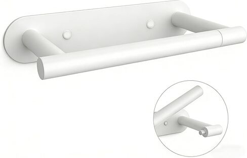 304 Stainless Steel Toilet Paper Holder Wall Mounted Double Post Swivel Tissue Holder No Drilling Bathroom Paper Towel Dispenser Anti-Vibration for RV Commercial Bathroom Matte Black in Kuwait