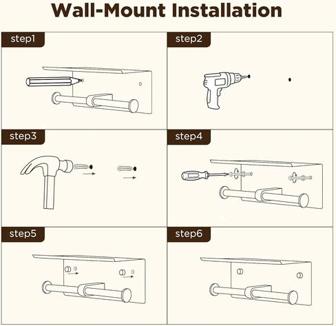 Double Toilet Paper Holder with Shelf, Stainless Steel Commercial Toilet Paper Holder Wall Mount, Anti-Jam Double Roll Design, Bathroom Toilet Paper Holder for Most Standard Toilet Paper Rolls in Kuwait