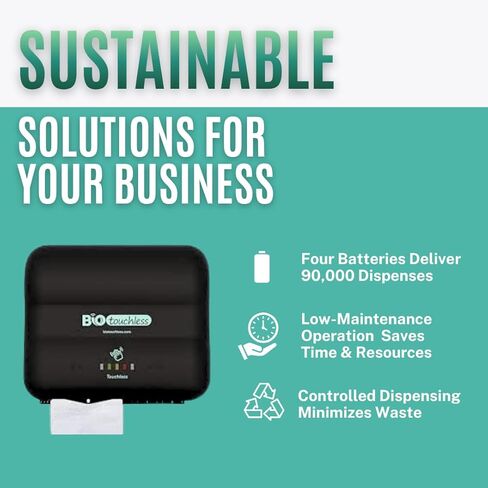 Touchless Wall-Mounted Toilet Paper Dispenser for Bath Tissue | Smart Sensor Toilet Paper Holder Compatible with Two-Ply Toilet Tissue | Home, Industrial & Commercial Restrooms in Kuwait