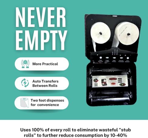 Touchless Wall-Mounted Toilet Paper Dispenser for Bath Tissue | Smart Sensor Toilet Paper Holder Compatible with Two-Ply Toilet Tissue | Home, Industrial & Commercial Restrooms in Kuwait