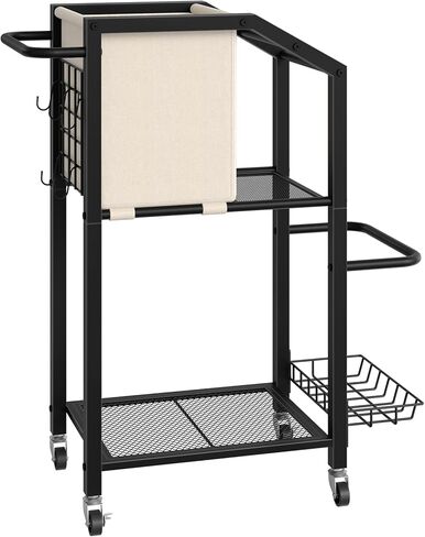HOOBRO Dumbbell Rack, Weight Rack for Dumbbells, Yoga Mat Storage Rack, Home Gym Storage Rack for Dumbbells Kettlebells Foam Roller, Workout Storage Organizer with Wheels & Hooks, Black BE85CJ01N1 in Saudi Arabia