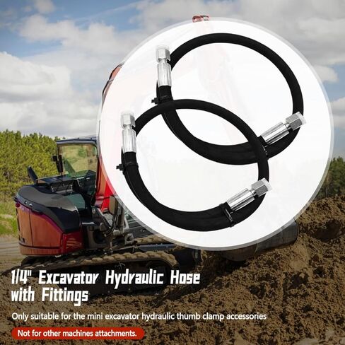 1/4'' 30.7" Excavator Hydraulic Hose with Fittings Fit for Mini Excavator Hydraulic Thumb Clip/Bucket Attachment Oil Drain Pipe, M14 x 1.5mm Male x Male Hydraulic Hose Assembly in Saudi Arabia