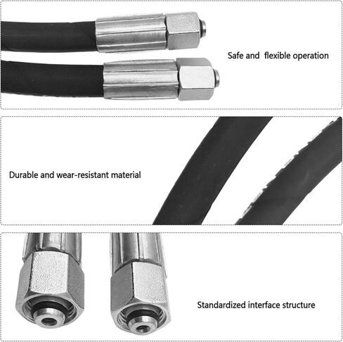 1/4'' 30.7" Excavator Hydraulic Hose with Fittings Fit for Mini Excavator Hydraulic Thumb Clip/Bucket Attachment Oil Drain Pipe, M14 x 1.5mm Male x Male Hydraulic Hose Assembly in Saudi Arabia
