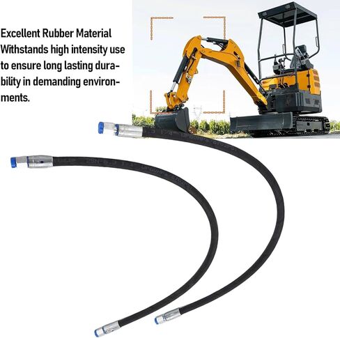 FTVOGUE 2Pcs 1/4 inch Excavator Throttle Valve Connection Hose Hydraulic Hose Assembly 32in Long for 1-2 Ton Chinese Mini Excavator in Saudi Arabia
